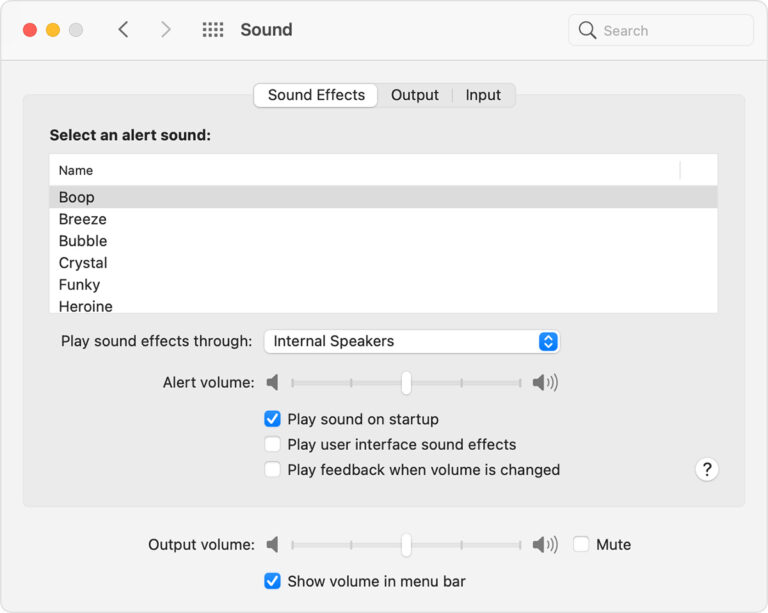 Check your MacBook sound preferences