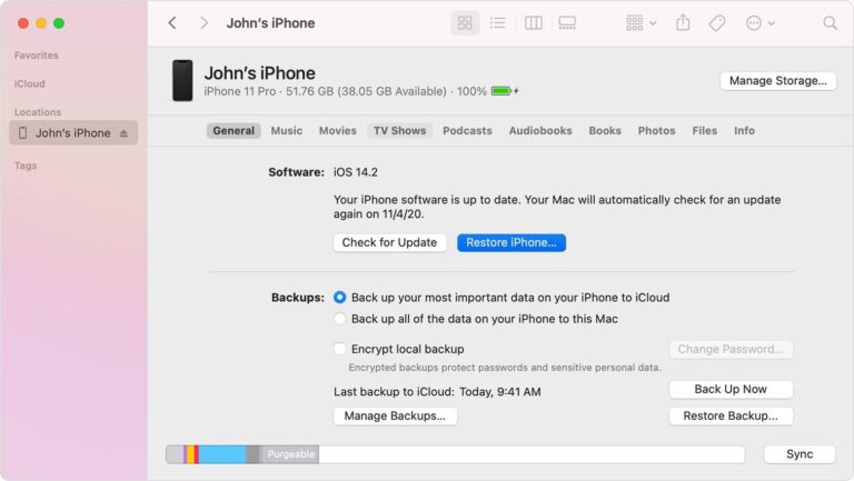 Recover deleted photos from iPhone using iTunes