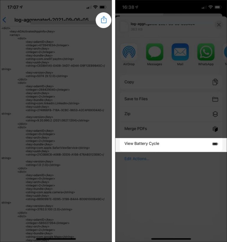 battery cycle shortcut