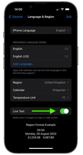 live text on your iPhone, iPad, or Mac language live test